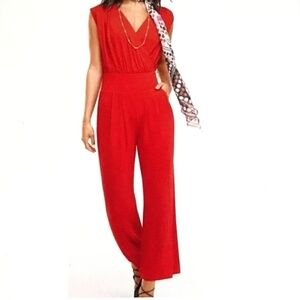 CAbi Uptown Jumpsuit Red Women’s Size Medium